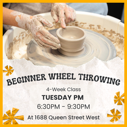 Beginner Wheel Throwing | Tuesday PM | July 8 - 29 | 4 Classes | Queen St. LL - Premium  from Parkdale Pottery Inc. - Just $295! Shop now at Parkdale Pottery Inc.