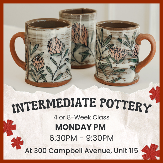 Intermediate Pottery | Monday PM | July 7 - August 28 | 4 or 8-Weeks | Dupont - Premium  from Parkdale Pottery Inc. - Just $295! Shop now at Parkdale Pottery Inc.