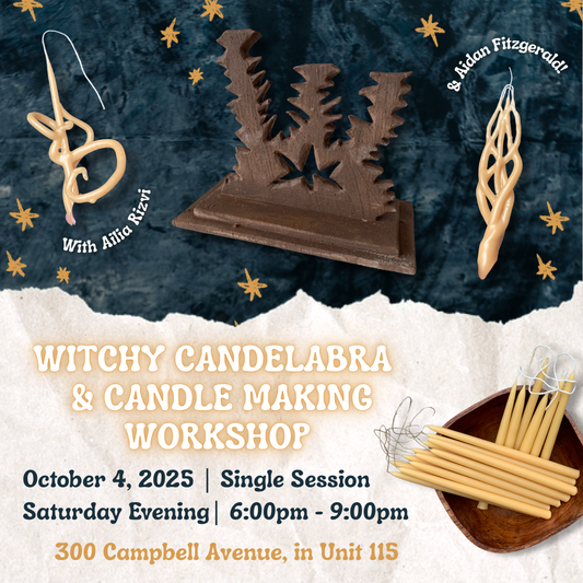 Witchy Candelabra and Candle Making Workshop | October 4 | 6PM - 9PM | Single Session | Dupont