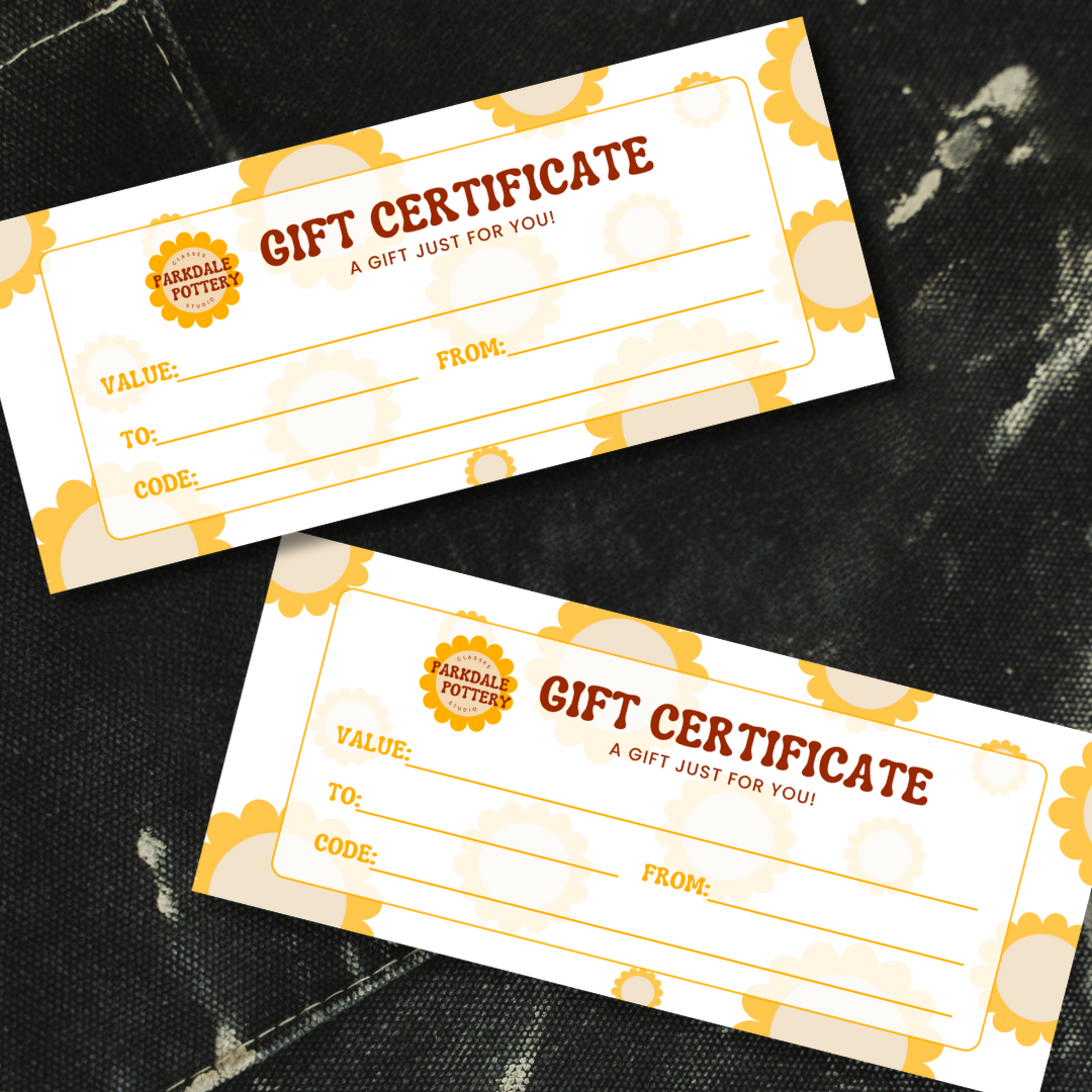 Pottery Wheel Taster Class Gift Card - Premium Gift Card from Parkdale Pottery Inc. - Just $90.40! Shop now at Parkdale Pottery Inc.